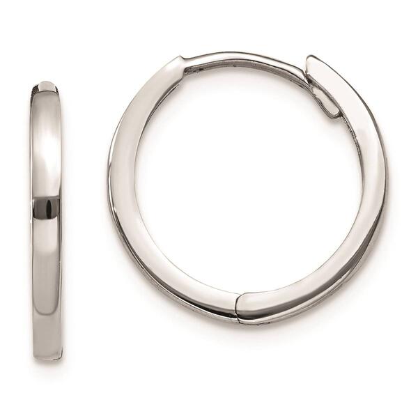 Gold Classics&#40;tm&#41; 14kt. White Gold Hinged Close Hoop Earrings - image 