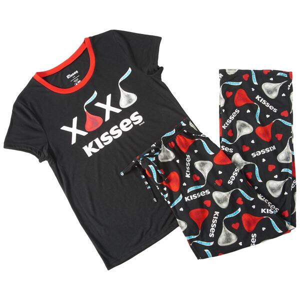 Womens Hershey Short Sleeve Xoxo Kisses Jersey Pajama Set - image 