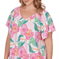 Plus Size Ruby Rd. Hothouse Florals Textured Floral Blouse - image 4