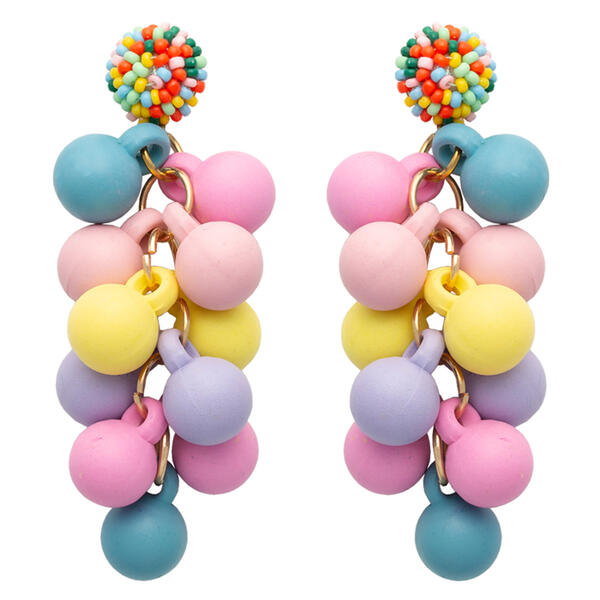 Birthday Balloon Cluster Bead Earrings - image 