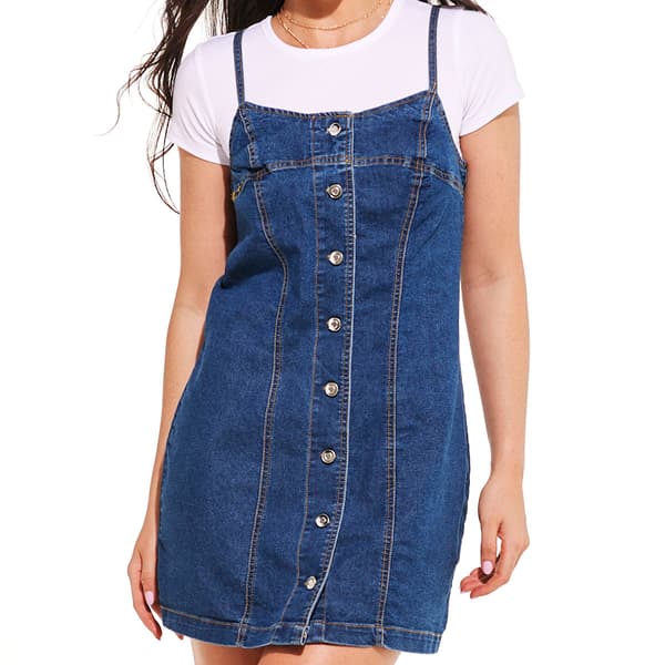 Juniors No Comment 2pc. Imogen Denim Dress Set