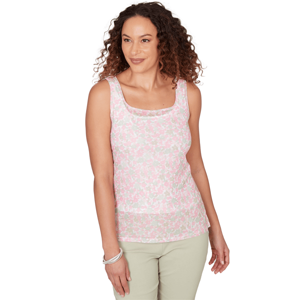 Petites Heart''s of Palm Bloom Service Printed Mesh Tank - image 