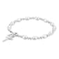 Shine Fine Silver Plated Crystal & Pearl Cross Believe Bracelet - image 2