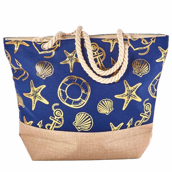 Renshun Metallic Nautical Beach Tote - image 