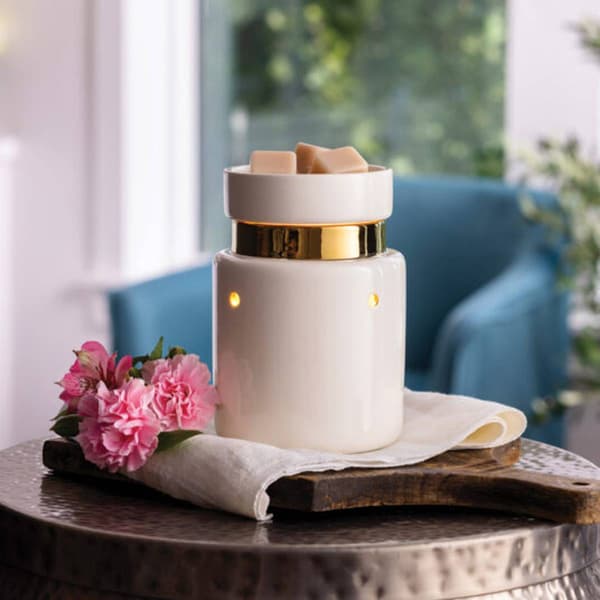 Candle Warmers Etc. White & Gold Illumination Warmer - image 
