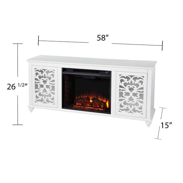 Southern Enterprises Maldina Electric Fireplace w/ Media Storage