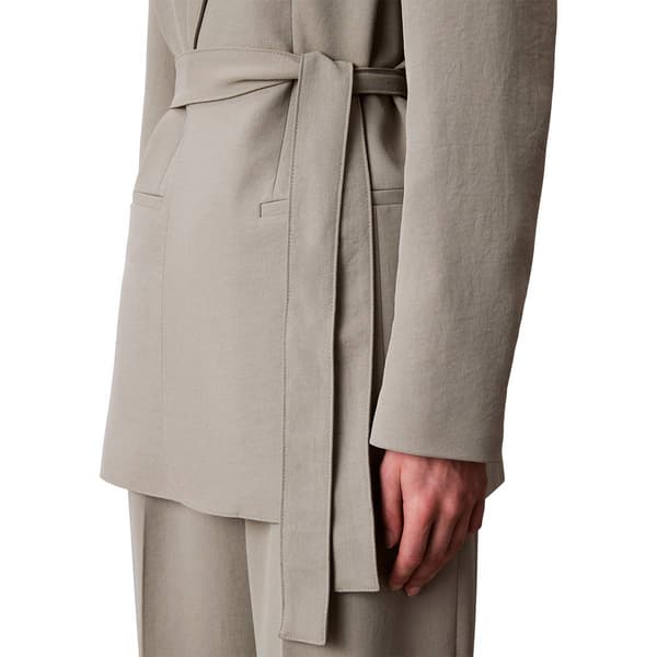 Womens Calvin Klein Long Sleeve Tie Waist Blazer