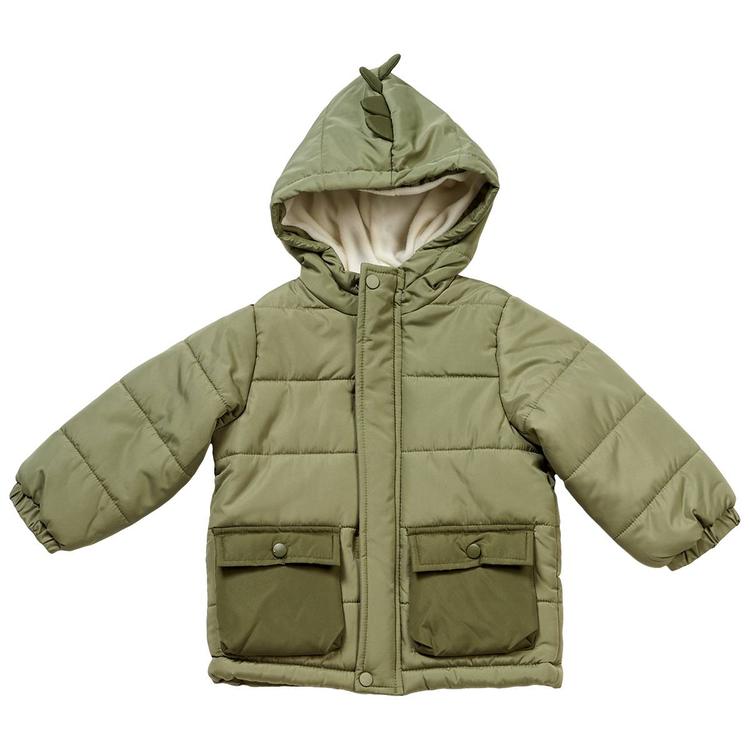 Toddler Boy Wippette(R) 3D Dino Spike Hooded Puffer Jacket