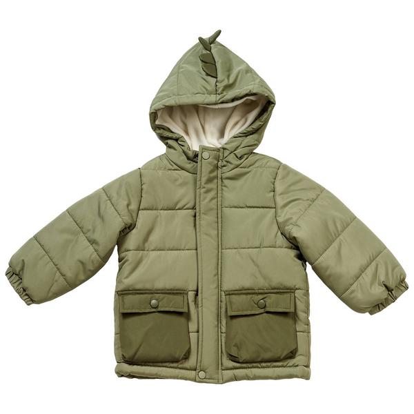 Baby Boy (12-24M) 3D Dino with Spikes Puffer Jacket - image 