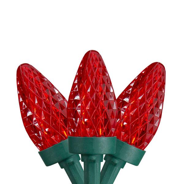 Northlight Seasonal 50ct. Red LED C7 Faceted Christmas Lights - image 