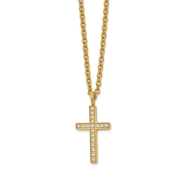 Mens Gentlemen's Classics&#40;tm&#41; Yellow IP-Plated Cross Necklace - image 