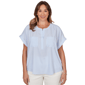 Plus Size Heart''s of Palm Aqua Fresh Short Sleeve Vertical Strip - image 1