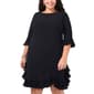 Plus Size MSK Crepe Pleated Ruffle Dress - image 3