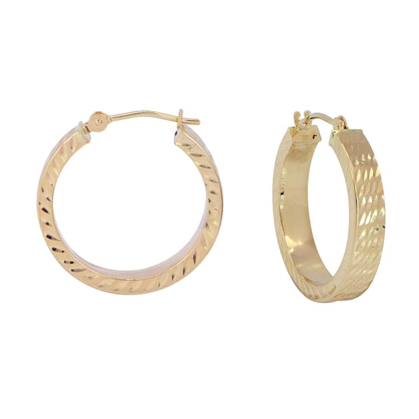 Candela 14kt. Yellow Gold Full Diamond Cut Square Hoop Earrings - image 