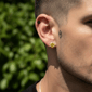 Mens Saffron Yellow Moissanite Diamond Martini Stud Earrings - image 3