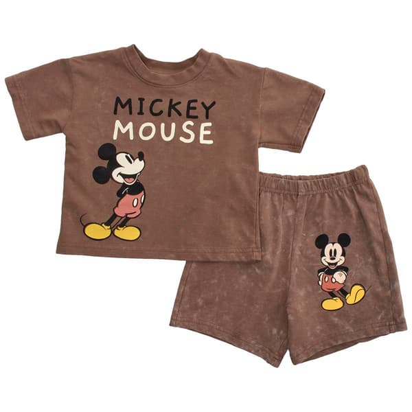 Toddler Boy Disney Mickey French Terry Back Art Tee & Shorts Set - image 