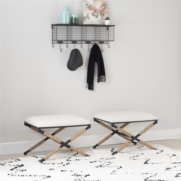 Linon Home Decor Ashburn Campaign Accent Stool