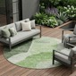 HomeRoots Olive Green & Fern Green Round Abstract Area Rug - image 1