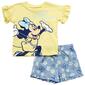 Toddler Girl Disney Minnie Ruffle Cuff Top & Daisy Bow Shorts Set - image 2