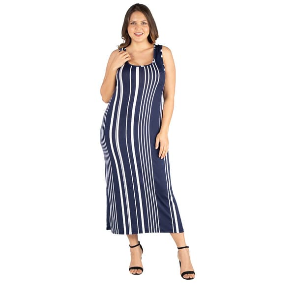 Plus Size 24/7 Comfort Apparel Striped Racerback Maxi Dress - image 