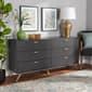 Baxton Studio Kelson Dark Grey & Gold Wood 6-Drawer Dresser - image 7