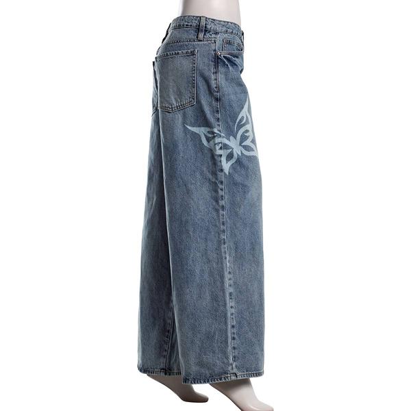 Juniors YMI® Joey Baggy Fit Butterfly Wide Leg Jeans
