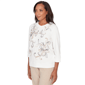 Petite Alfred Dunner Comfort & Joy Floral Embroidery Blouse - image 3