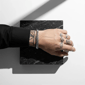 Mens Iron Saints 8mm Cuban Link Silver-Tone Bracelet - image 3