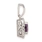 Pure Fire 14kt. White Gold Lab Amethyst Halo Pendant - image 3
