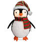 Fluffy Penguin with Santa Hat & Green Scarf - image 1