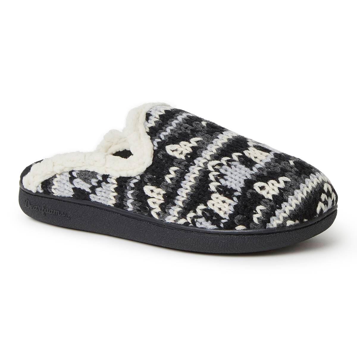 Womens Dearfoams® Erin Fairisle Tab Scuff Slippers