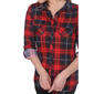 Womens White Mark Oakley Stretch Plaid Casual Button Down Top - image 4