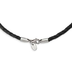 Mens Gentlemen's Classics(tm) Weaved Genuine Leather Necklace