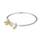 Shine Two-Tone Moon/Heart/Star Bangle Charm Bracelet - image 2