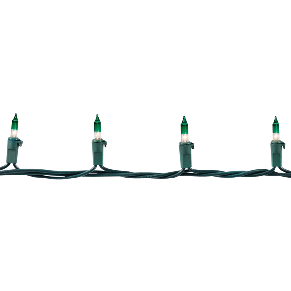 Northlight 20.25ft. Mini Clear w/ Green Tips Christmas Light Set