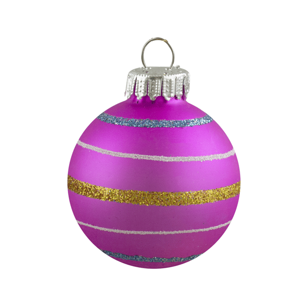 Northlight 10ct. Green & Blue Striped Glass Christmas Ornaments