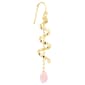 Athra 14kt. Gold over Brass & Pink Crystal Swirl Drop Earrings - image 2