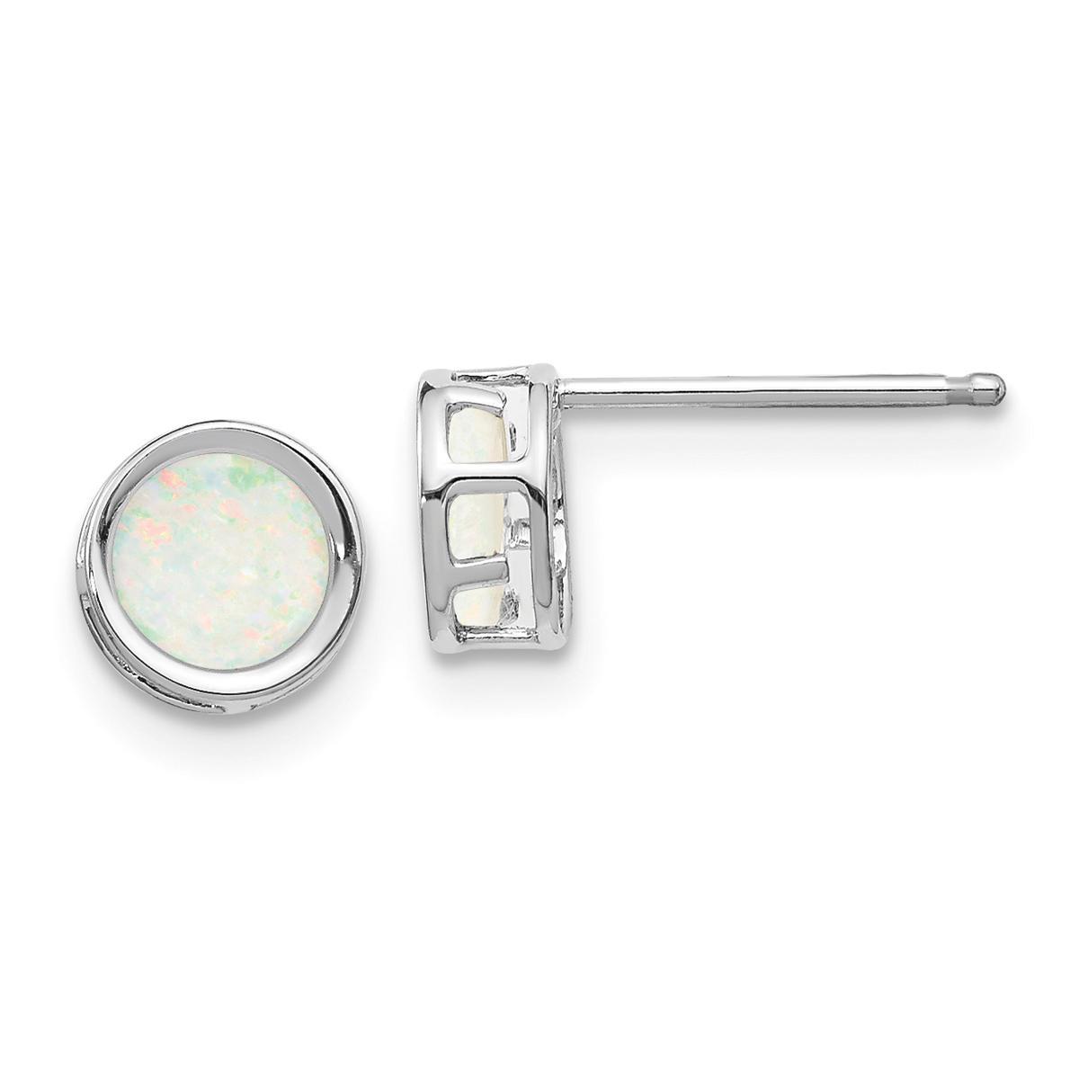 Gemstone Classics™ White Gold 5mm. Opal Stud Earrings