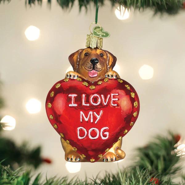 Old World Christmas I Love My Dog Ornament - image 