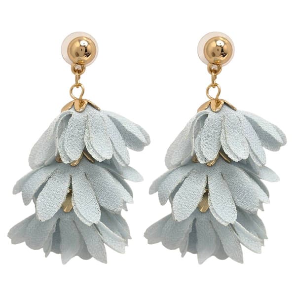 Ashley Cooper(tm) Gold-Tone Fabric Petal Drop Earrings - image 