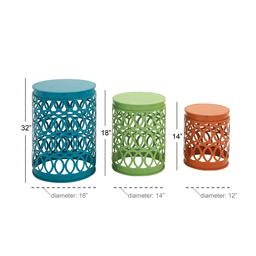 9th &amp; Pike® Multi-Colored Round Metal Accent Table