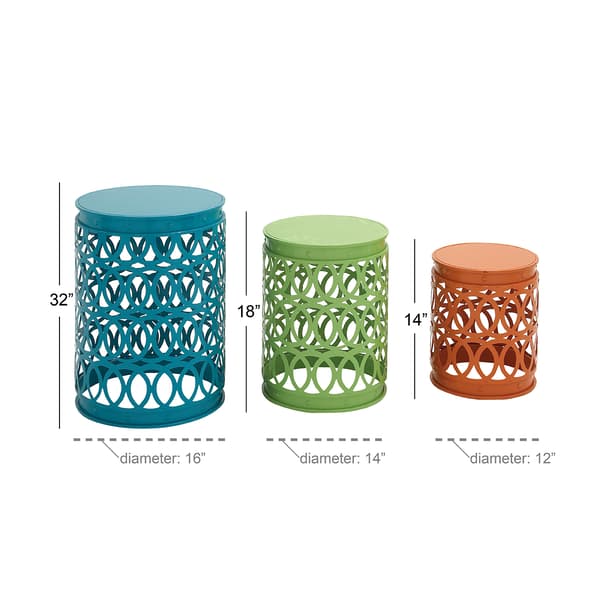 9th &amp; Pike® Multi-Colored Round Metal Accent Table