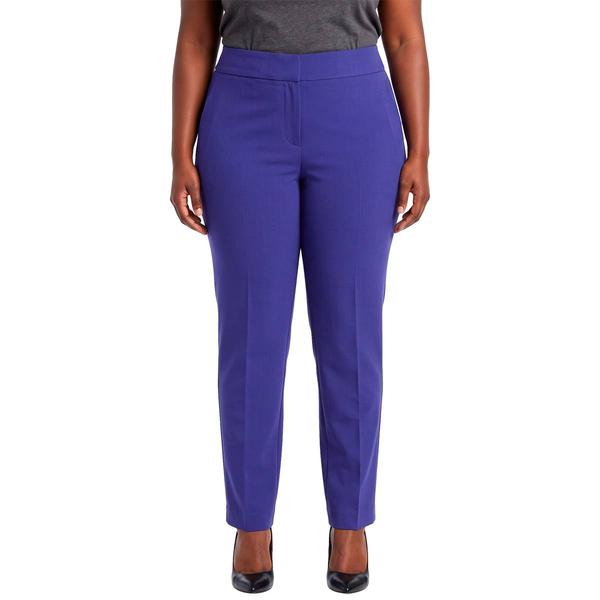 Plus Size Kasper Ava Solid Straight Leg Crepe Dress Pants