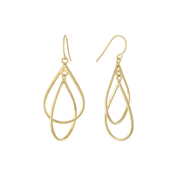 Athra Gold Over Brass Pear Shaped Drop Earrings - image 