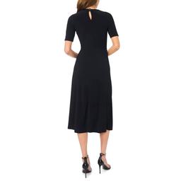 Womens MSK Short Sleeve Side Twist Solid Midi Dress