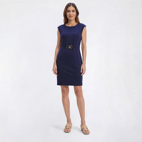 Womens Harper 241 Sleeveless Crepe Hardware Waist Sheath Dress - image 