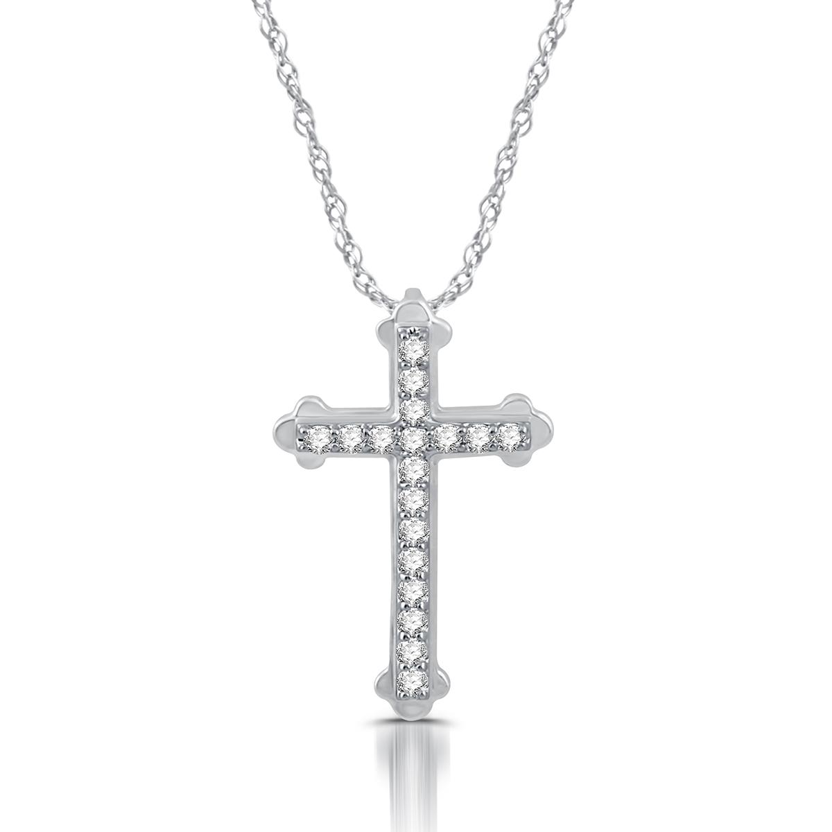 Nova Star® Sterling & 1/4ctw. Lab Grown Diamond Cross...