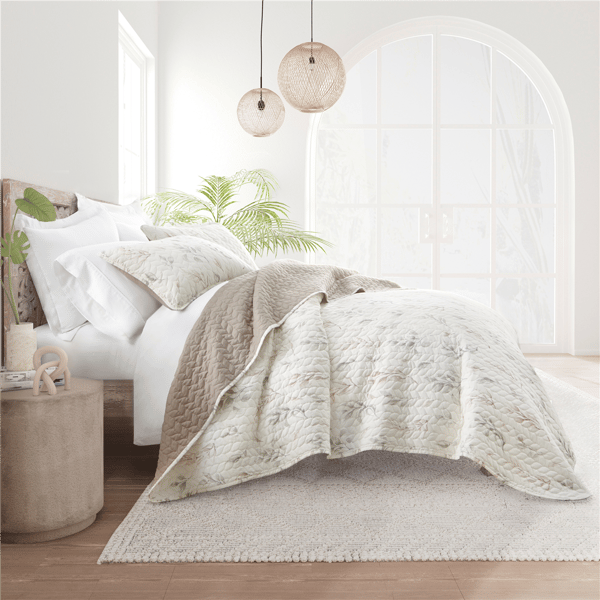 Soft Essentials Ultra Soft Botanical Reversible Quilt Set