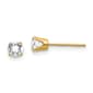 Yellow Gold 4mm. White Topaz Stud Earrings - image 1