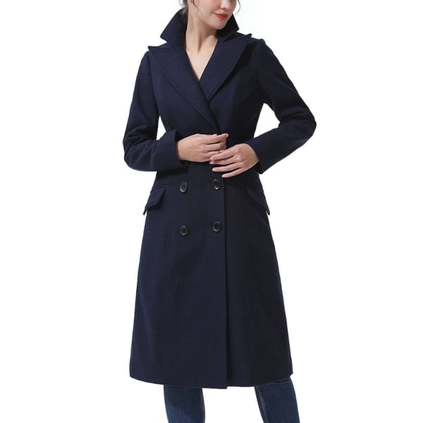 Womens BGSD Long Wool Peacoat